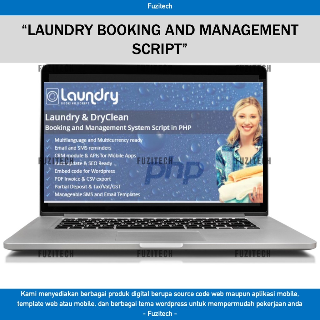 SOURCE CODE APLIKASI WEB LAUNDRY BOOKING AND MANAGEMENT SCRIPT D459 FUZITECH