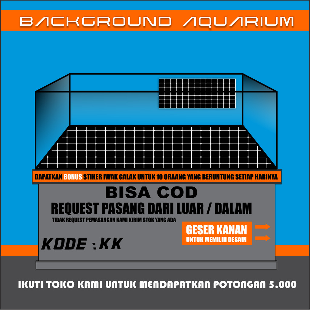 LEPET STICKER DASAR AQUARIUM MOTIF KOTAK KOTAK / STICKER AQAURIUM/STICKER DASAR AQAURIUM kk