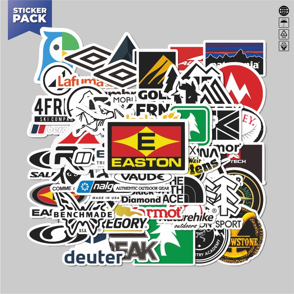 

[100PCS]Stiker Pack Stiker Merek Outdoor Aesthetic Vinyl Anti Air Dekorasi Sticker Laptop Buku Journal Koper Helm Casing HP Gitar Helm Skateboard