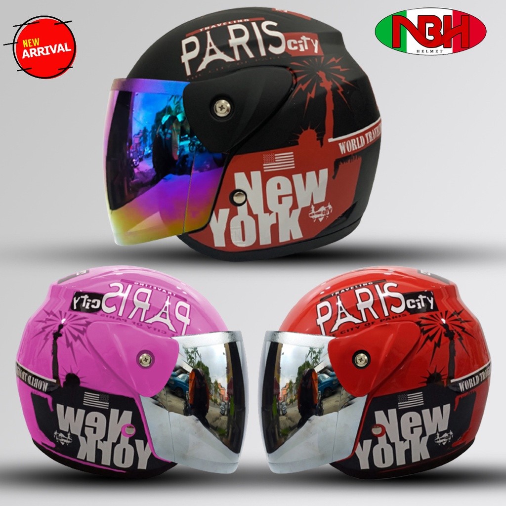 Helm Dewasa Helm Half face Dewasa EVOLUTION MOTIF PARIS Seperti Helm GM Original Murah Untuk Pria Da