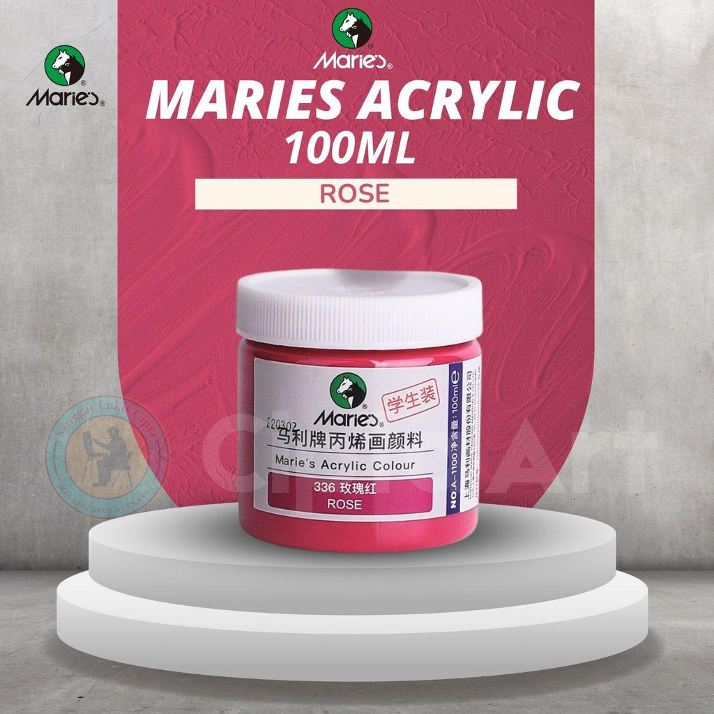 

Maries Cat Akrilik Maries 100ml (Rose) Warna Tajam Tahan Lama untuk Lukisan Profesional - Painting