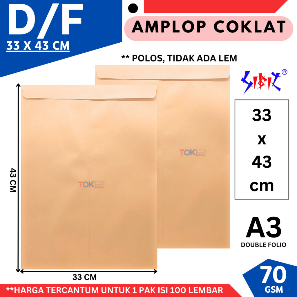 

Amplop Coklat Double Folio / A3 ( 33x43Cm )