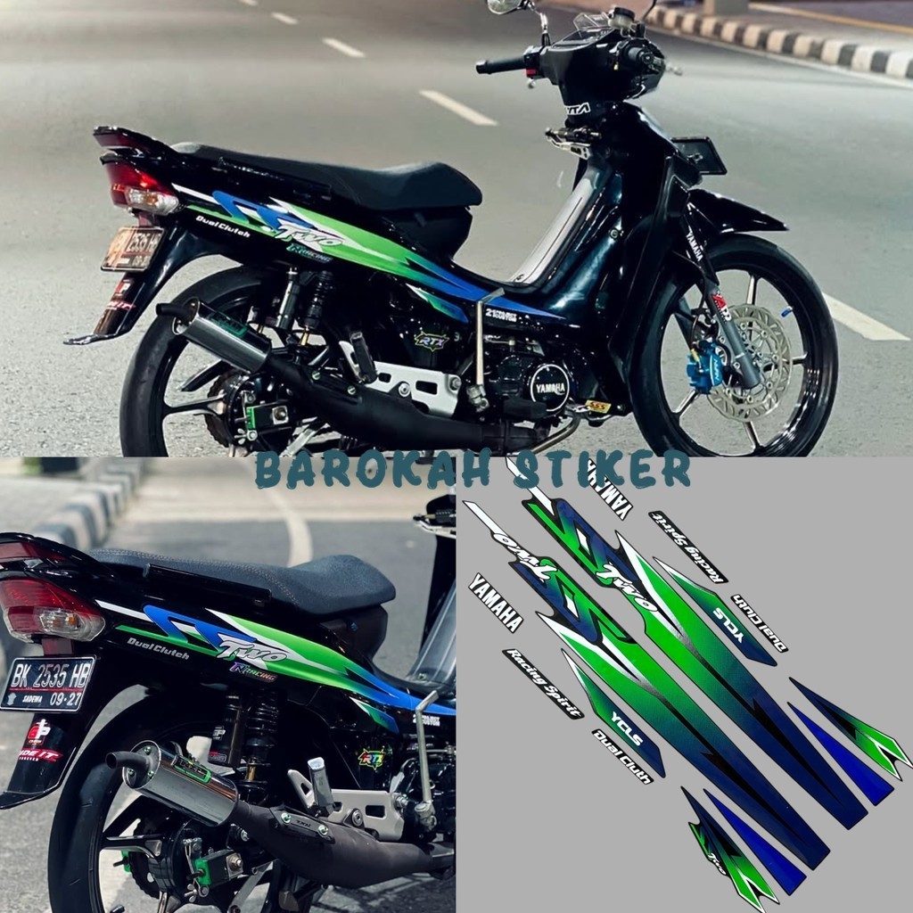Striping stiker Yamaha F1ZR fizr fiz r f1 zr SS Two SSTwo SS2 stiker list body Hitam Biru Hijau