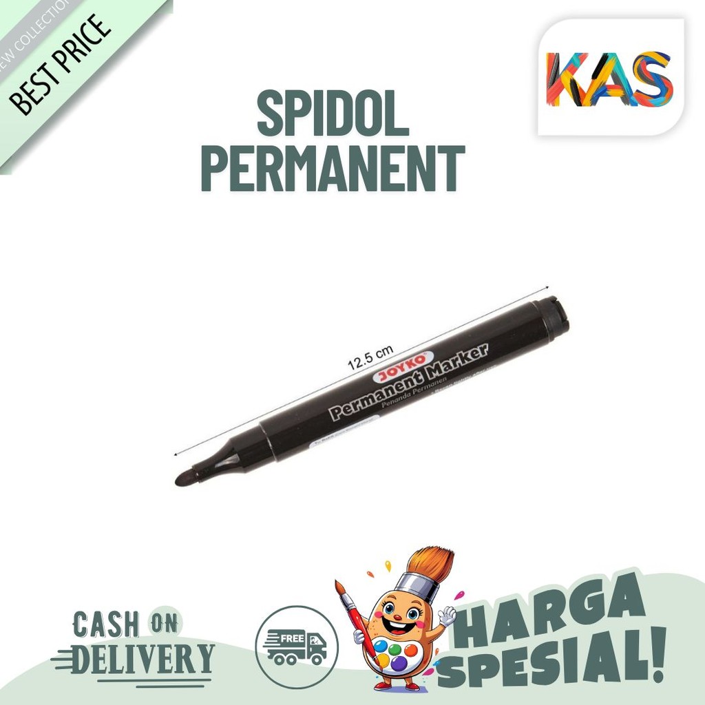 

Spidol Permanent Marker Joyko PM-34 + Refil Warna Hitam