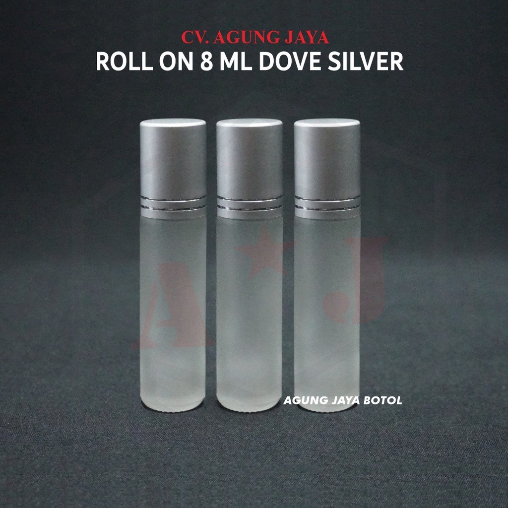Botol Roll On 8 ml Dove Silver / Botol Parfum 8 ml Warna / Roll On Silver
