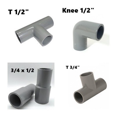 Jaya ORI Sok Pipa PVC Sok PVC / Sock PVC / Sambungan pipa pvc Tee 1/2" Tee 3/4" Knee keni elbow 1/2"