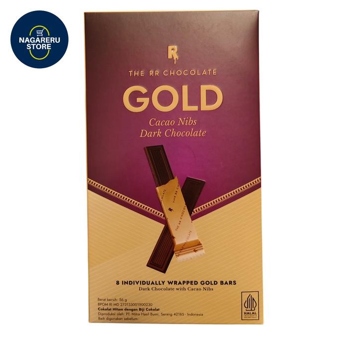 

The rr chocolate gold cacao nibs dark chocolate 56gr