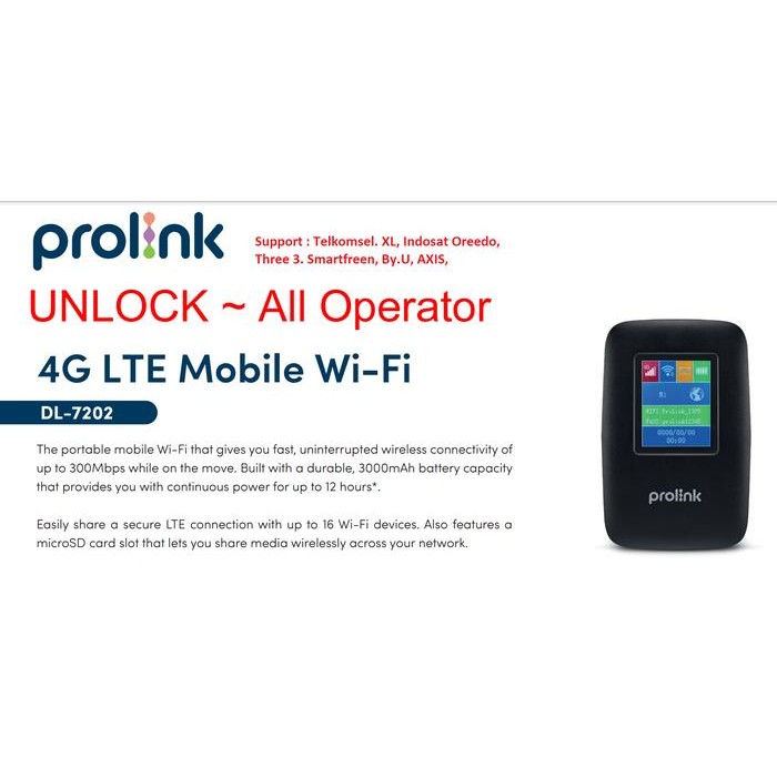 MODEM PROLINK 4G DL7202 | MIFI PROLINK 4G 150MBPS