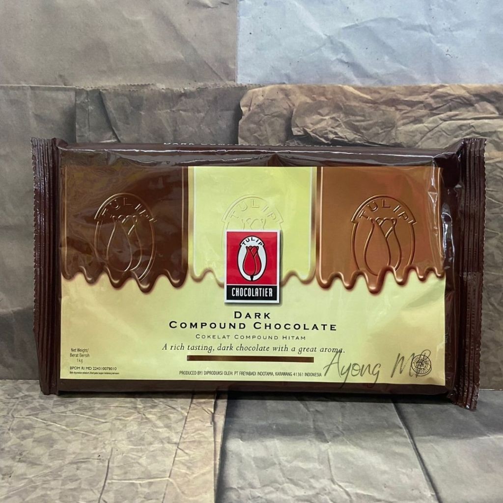 

TULIP DARK COMPOUND CHOCOLATE 1KG / COKELAT BATANG TULIP / TULIP DARK 1KG