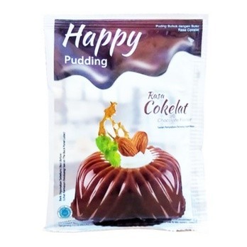 

HAPPY PUDING COKLAT STROBERI 60 GRAM PUDDING DESSERT ECERAN SACHET - Coklat
