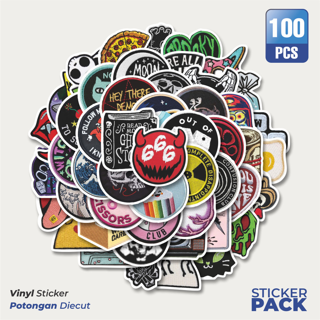 

Stiker Vinyl Stiker Patch Keren INS Style Waterproof Aesthetic- Untuk Laptop, Motor, dan Helm - Paper Stationery Pack