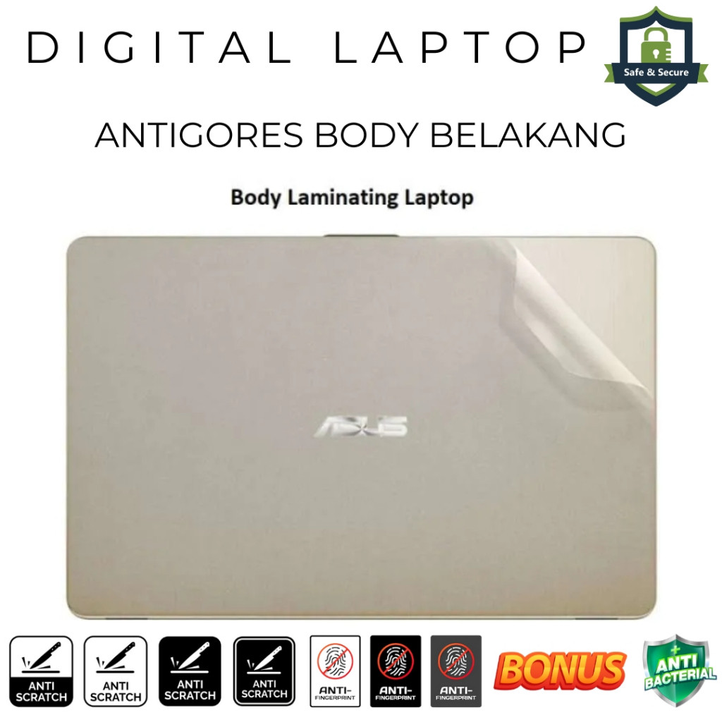 PROMO BUNDLING LAMINATING ANTIGORES BODY LAPTOP TRANSPARANT