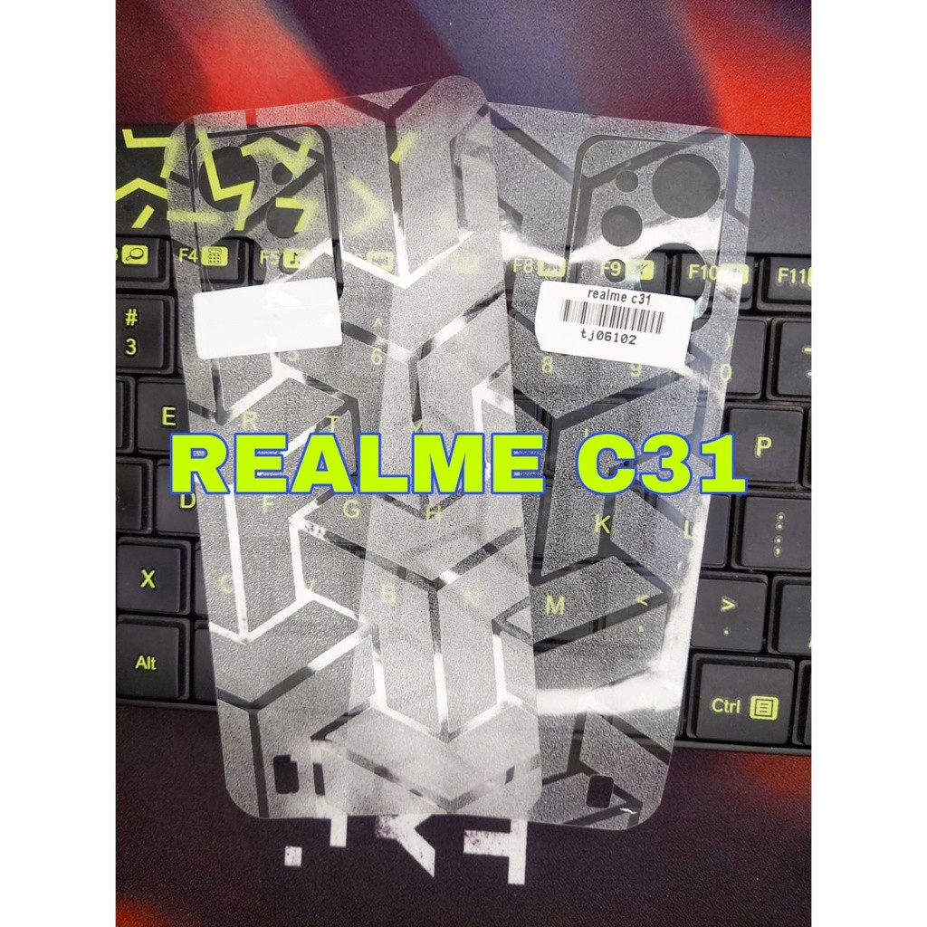 Skin Carbon Glitter Hp Realme C31 Back Skin OPTIMUS Carbon Pelindung Belakang Handphone