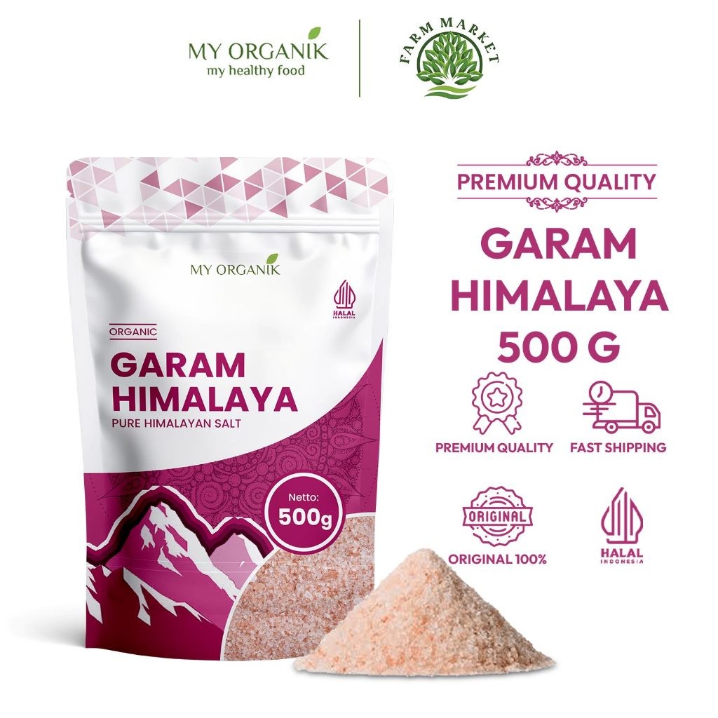 

My Organik Garam Himalaya Original 500gr Asli Organik Himalayan Salt Himsalt Organic Premium MPASI
