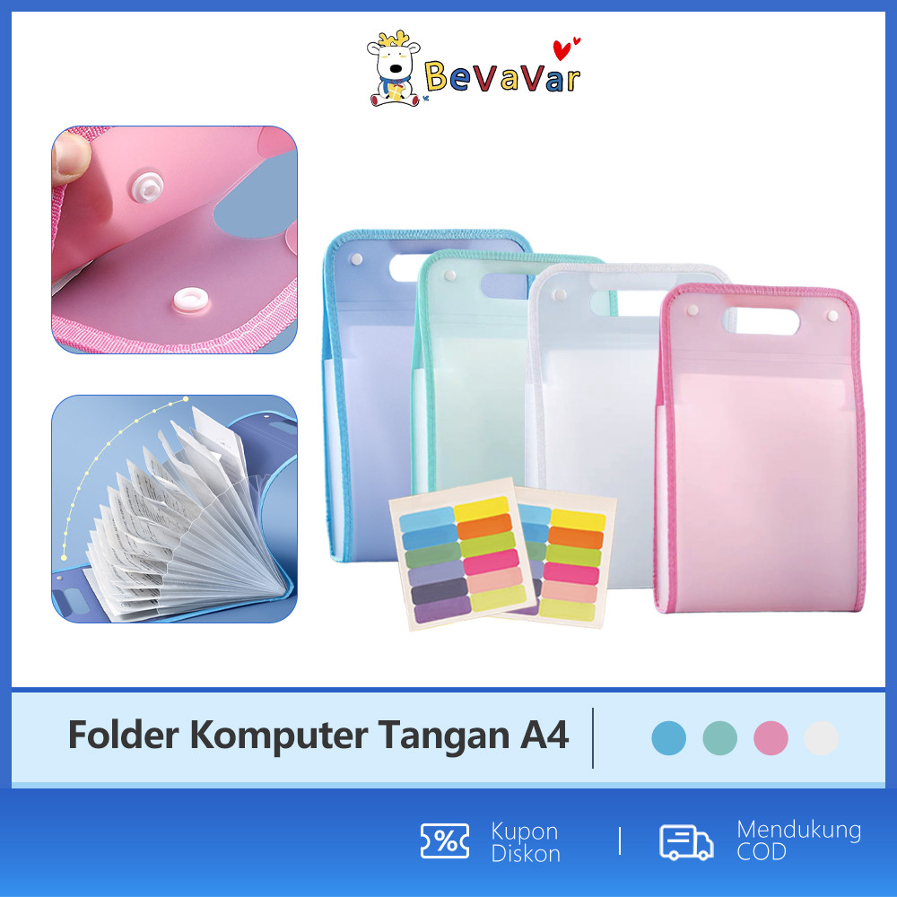 

BEVAVAR Tas File Transparan A4 Tas Dokumen Handle Map Tas File Clear Holder