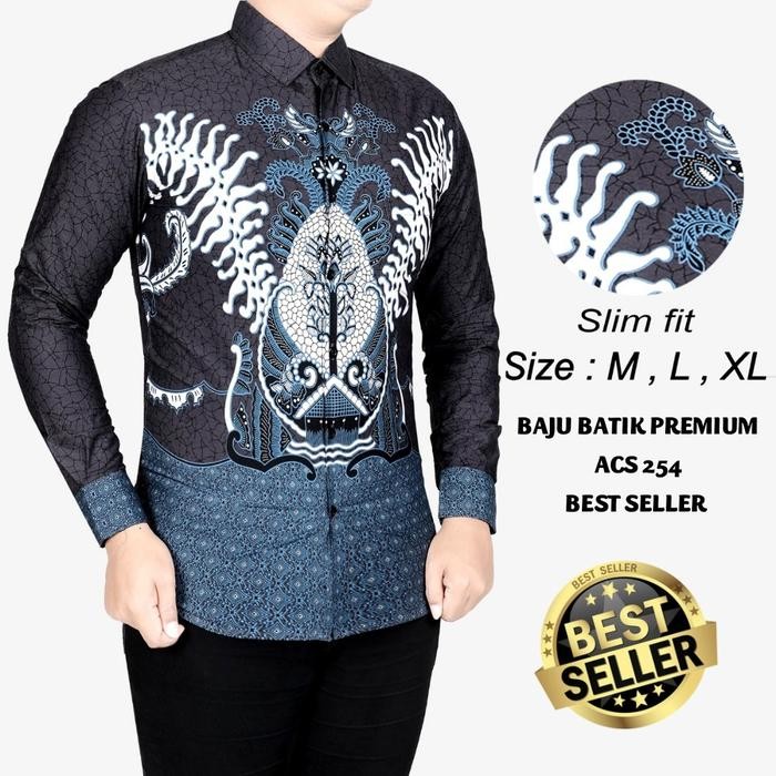 KEMEJA BATIK PRIA SLIM FIT / BAJU BATIK PRIA SLIM FIT ACS254