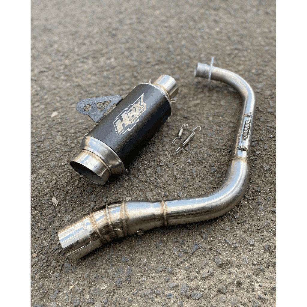 Knalpot Beat Karbu Mio Sporty Fullset Original HRX Gp Pro Black Pendek Vario 125 150 Nouvo Mio J Z G