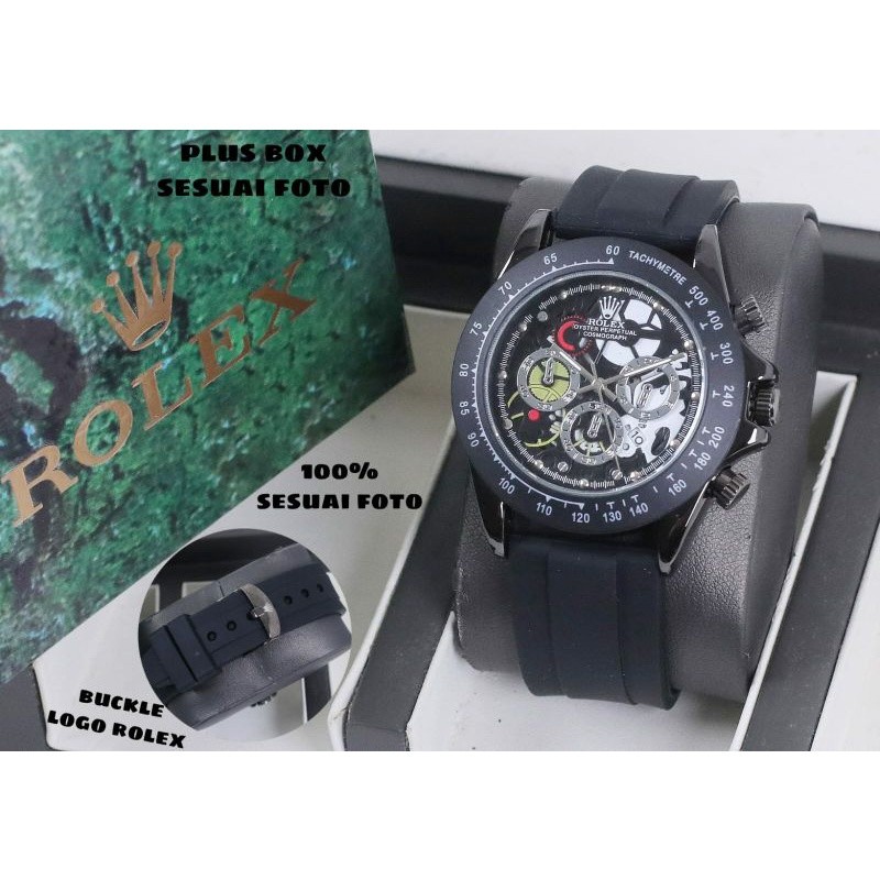 Terbaru Terbaru Jam Tangan Pria Rolex Terbaru Anti Air Mode Bulat Analog Tanggal On Tali Rubber Kare