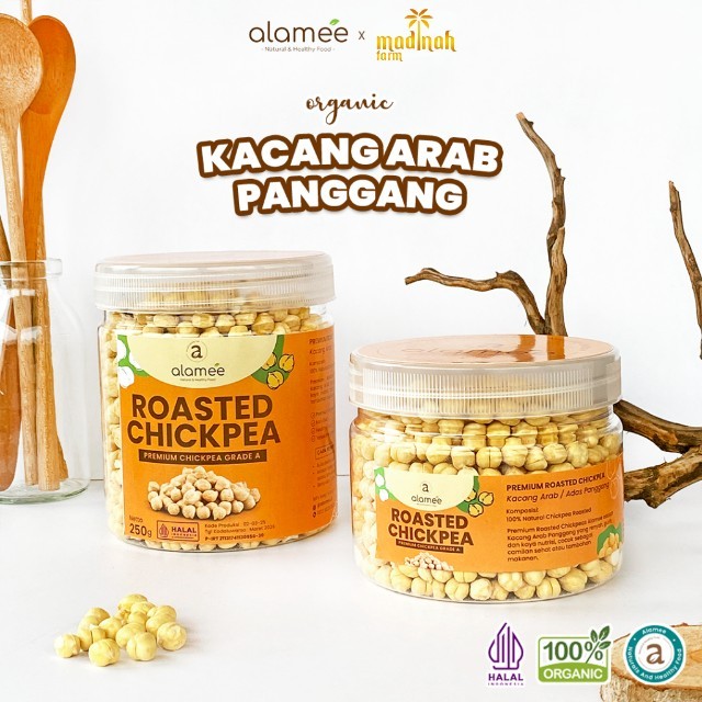

ALAMEE Kacang Arab Panggang Roasted Chikpea Kacang Adas Gurih Matang Siap Makan PREMIUM 250gr madinah