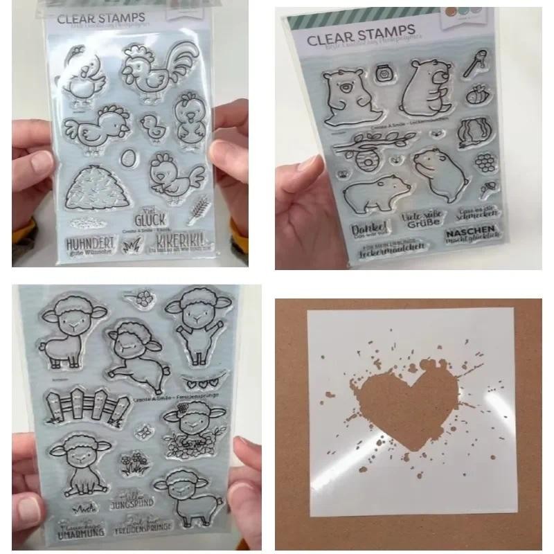 

Chicken Love Sheep Pig Smile Metal Cutting Dies Silicone Stamps Scrapbooking Stencil Photo Album Card DIY Paper Embossing Craft