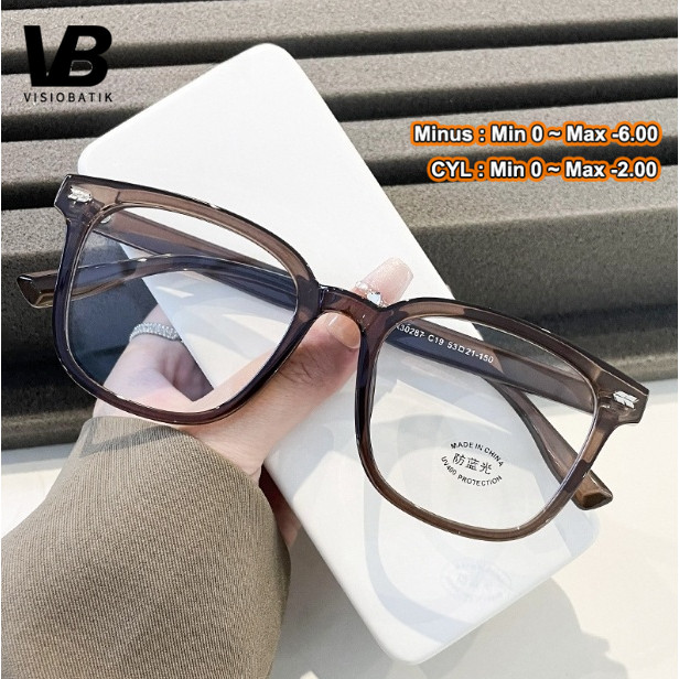 VisioBatik Photocromic minus Wanita Anti Radiasi Blueray kacamata antiradiasi kacamata minus  2 in 1