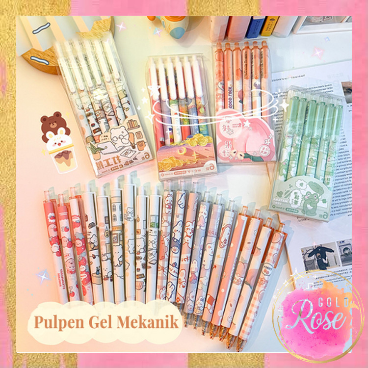 

ℛ S5809 Ballpoint Mekanik Pulpen Set Isi 6 PCS Set Pulpen Gel 6 Pcs Pulpen Gel Lucu