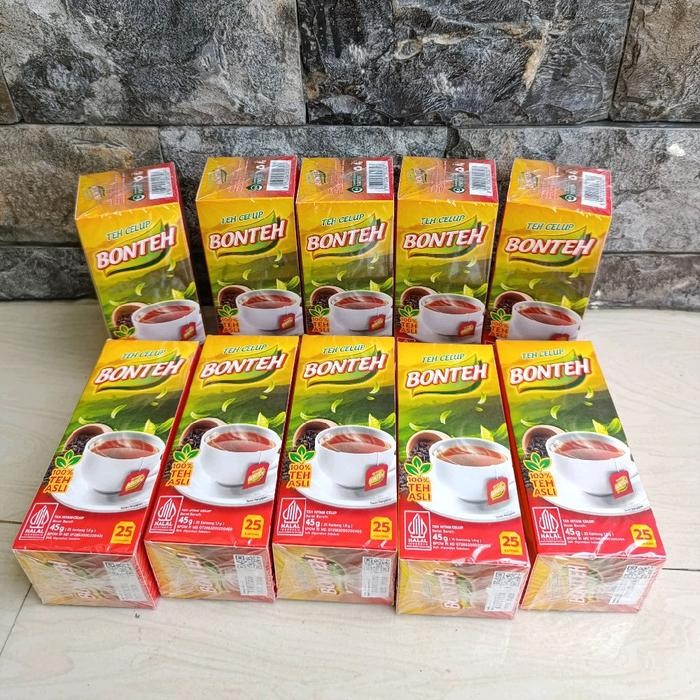 

Promo 10 box BONTEH teh celup wangi nikmat murah per box isi 25 kantong teh - 1 box terlaris