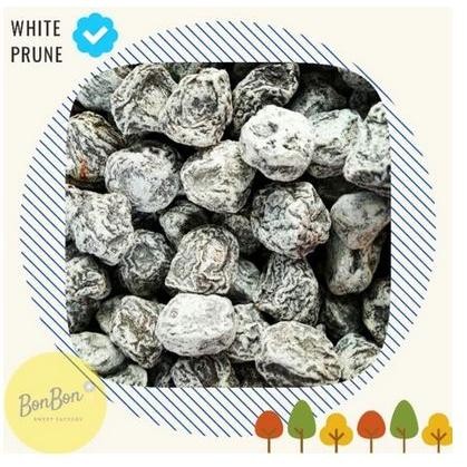 

Kiamboy Biji Asem Asin Manis / White Prune / Asinan Buah Plum Kiamboi Putih / Manisan Buah