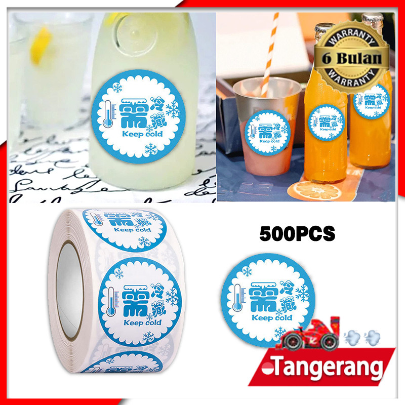 

500pcs/roll Sticker Keep Refrigerated Sticker Label Frozen Food Stiker Makanan Beku Diameter 3,8 cm