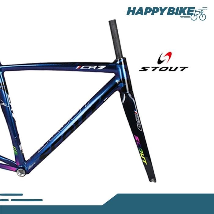 SCOUT Frame Sepeda Balap Road Bike CR7 Alloy Fork Carbon 700c U Brike - Chameleon, 50