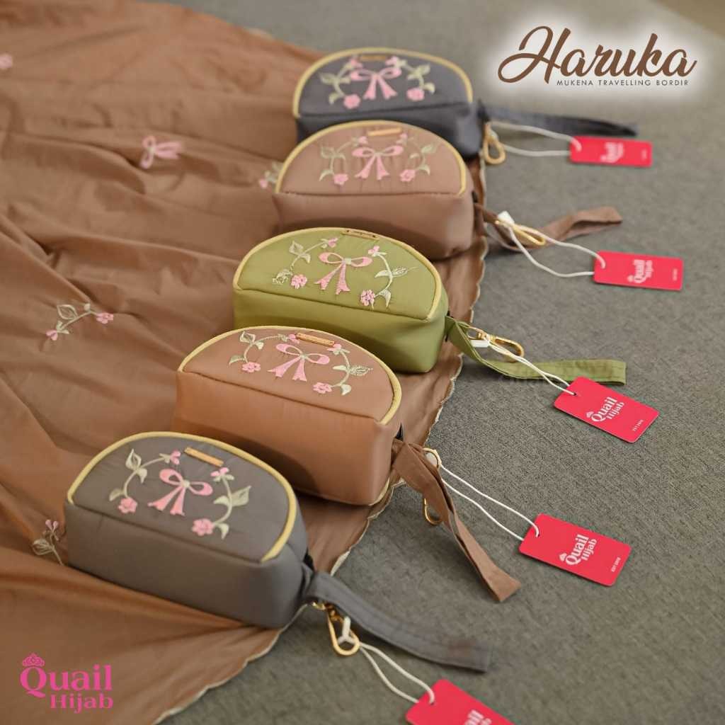 Haruka Mukena Traveling Original Quail Hijab Jilbab Wanita Korean Parasut Premium