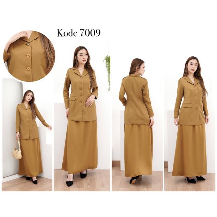 Jas Blazer Seragam Lynelle Collection Wanita PEMDA MUDA/KHAKI MUDA/KEKI MUDA Stelan ROK A / ROK SPAN