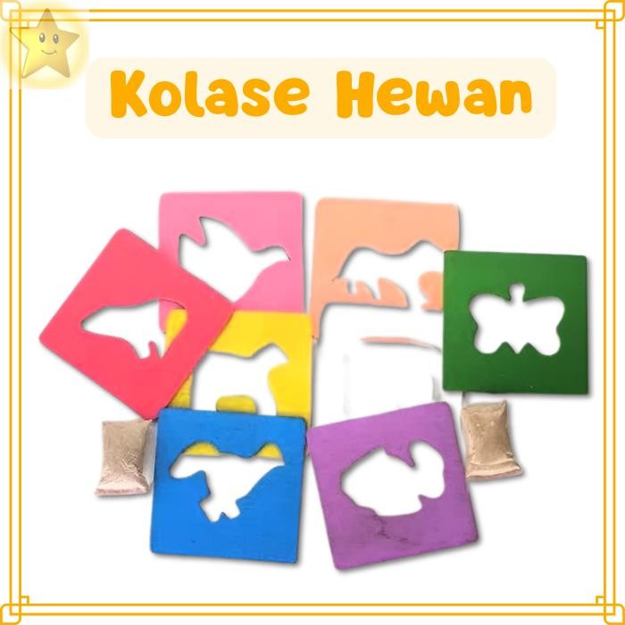 Mainan Edukasi Anak – Kolase Kayu MDF Bentuk Hewan – Mainan Edutoys PAUD TK Non Toksin