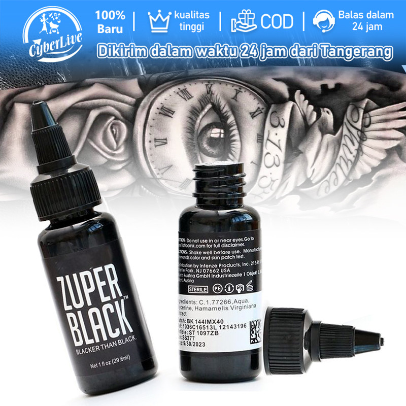 1oz 30ml Tinta Tatto Super Black Ink Tatto Pigmen Pewarna Tato