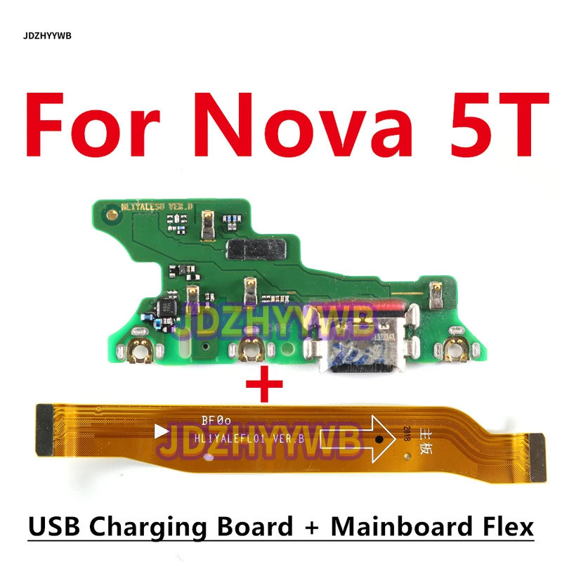 

Untuk Huawei Nova 5T 5 T Port Pengisian USB Dock Pengisian Cepat / Kabel Flex Papan Utama Kabel Flex Utama