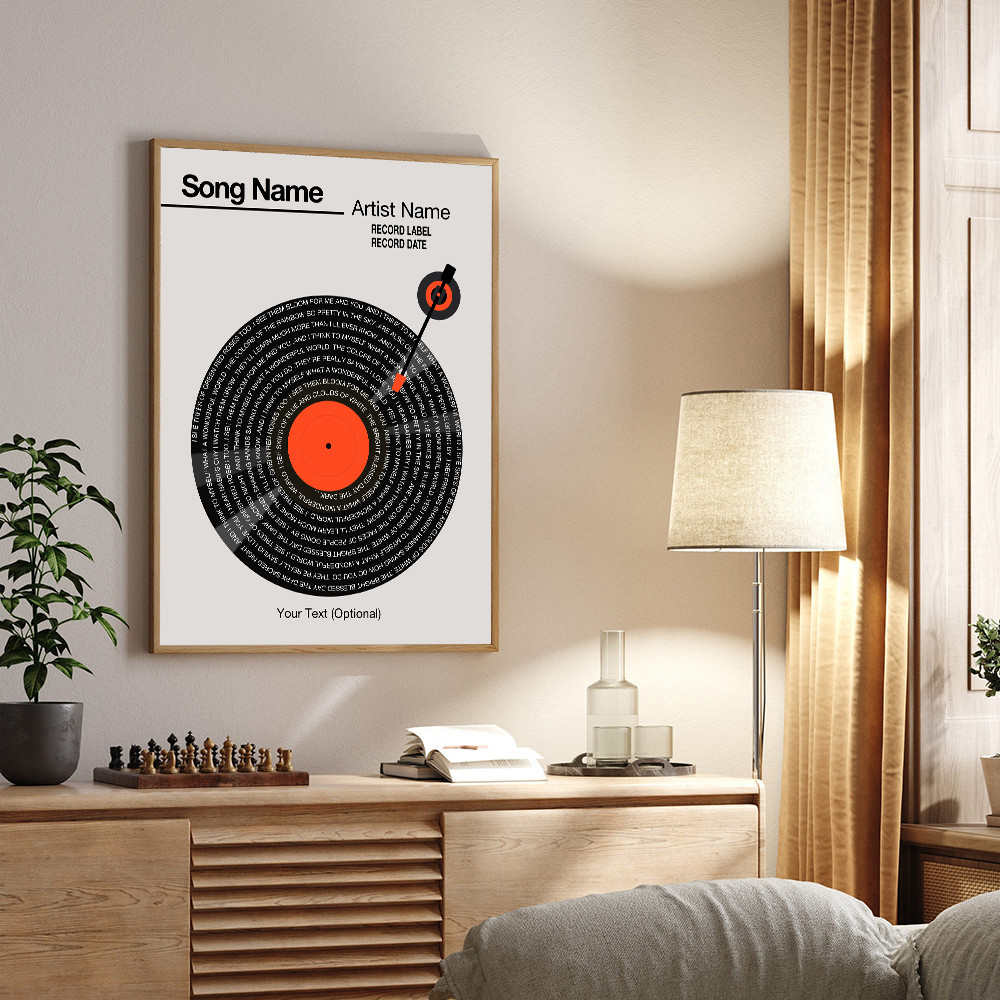 

Personalized Vinyl Lyric Poster, Custom Song Art Print, Custom Music Canvas Painting, Wall Art Picture, Wedding Gift