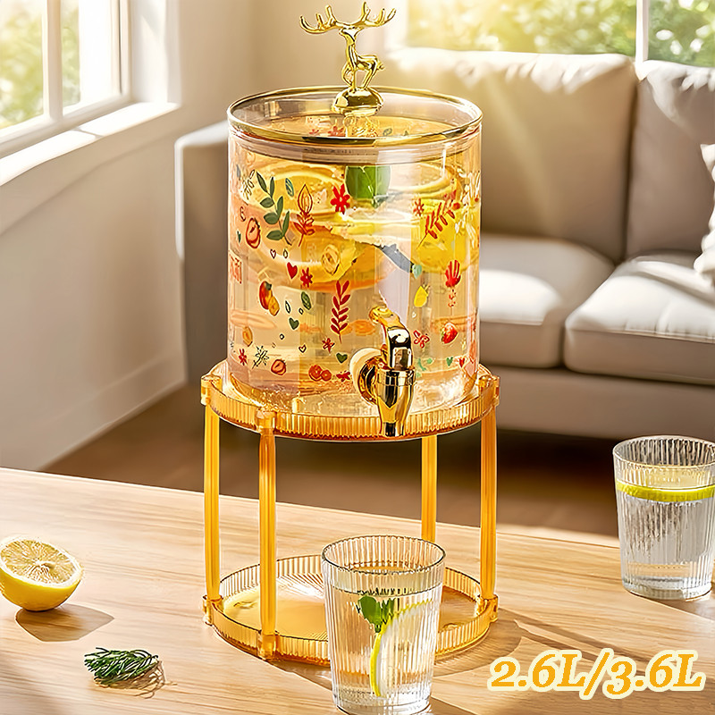 【KEIASATAS】Dispenser Air Kaca 3.6L / Ketel Air Dingin Kaca Dengan Tatakan-dengan Kaki Akrilik / Temp