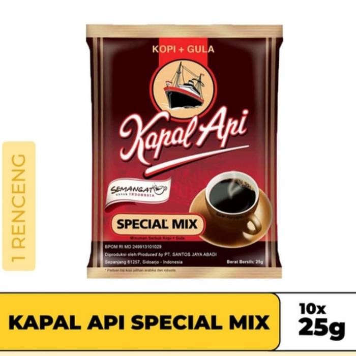 

(OFFICIAL MANTAP) Kopi Kapal Api Spesial Mix Sachet 25 gr x 10 pcs ( 1 Renceng )