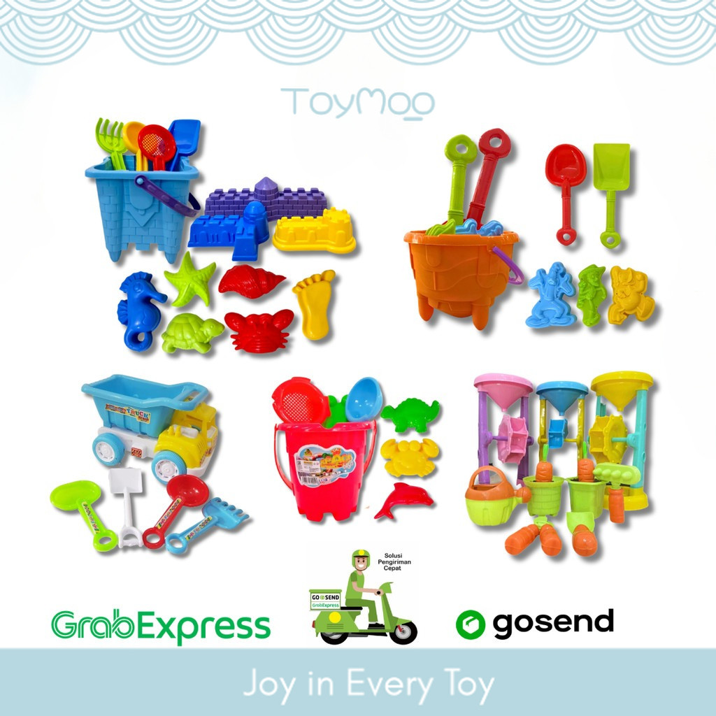[ TOYMOO ] (KHUSUS OJEK INSTAN) Mainan Anak Ember Pasir / Mainan Cetakan Pasir Pantai Istana / Sekop