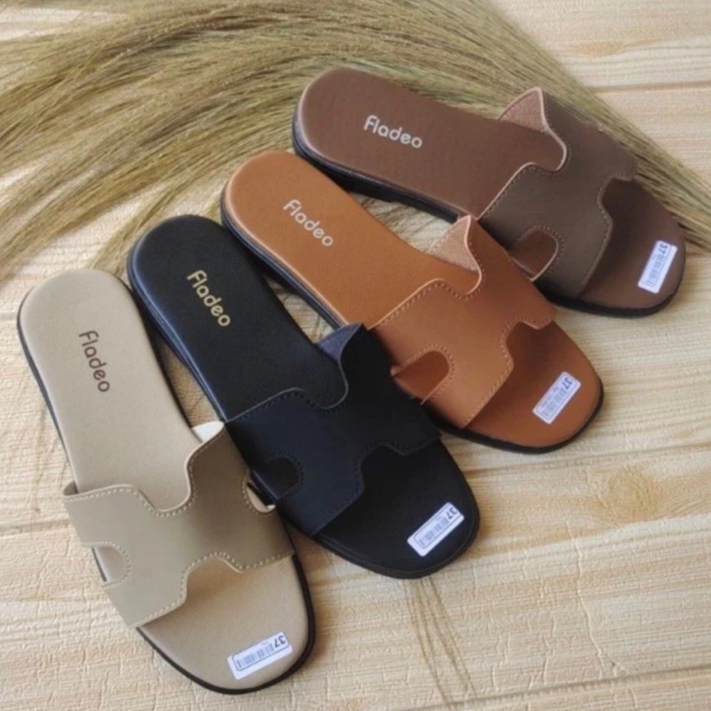Sandal Wanita Fladeo Sendal Wanita Slop Sol Karet Fladeo Sendals Sandal Fladeo Flat Sandal Wanita