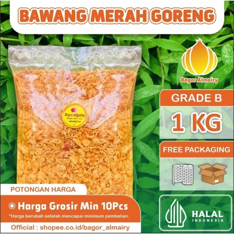 

Bawang Merah Goreng Asli/ Brambng Goreng Asli, Grade B, Krispy Refill 1Kg