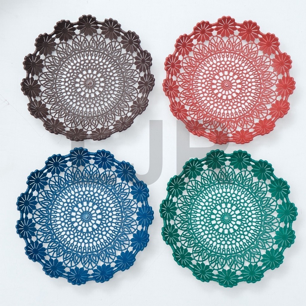 BP Piring Rotan Plastik Motif Bunga Lavender 22 cm - 10 Lusin