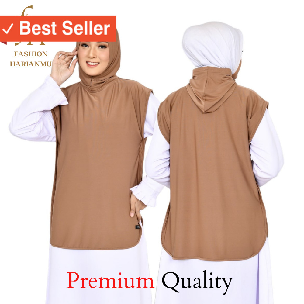 Baju Sport Wanita Muslimah / Hijab Rompi Vest Sport | Outer Rompi Hijab Instan Olahraga Wanita Senam