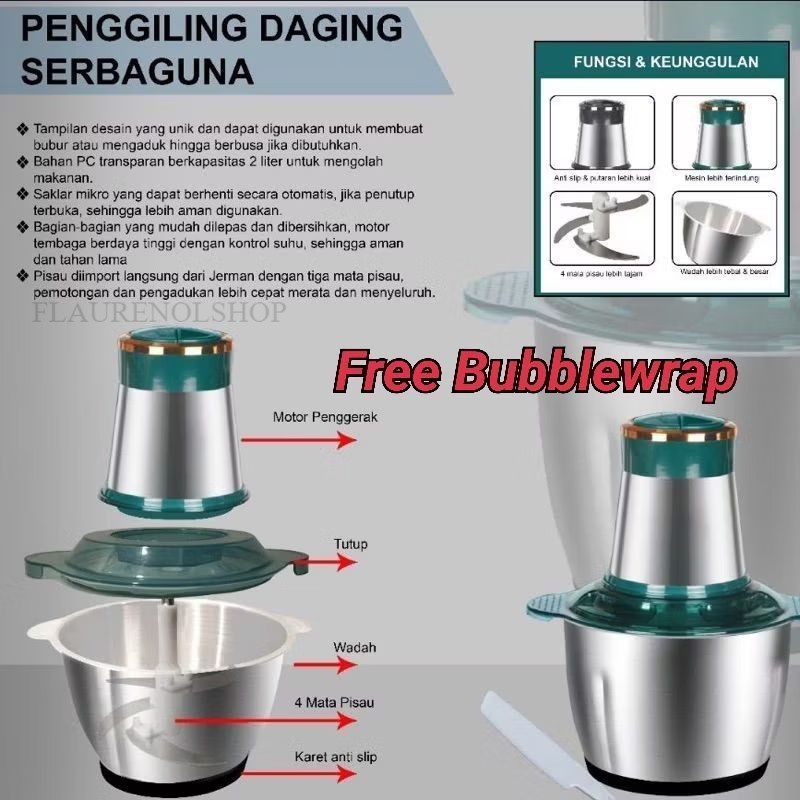 Chopper Yamakawa TD1504/ Penggiling Daging Stainless / Blender Yamakawa / Penggiling Serbaguna