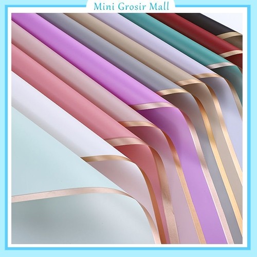 

Kertas Buket Gold Line Transparant Color Cellophane Flower Wrapping Kb10
