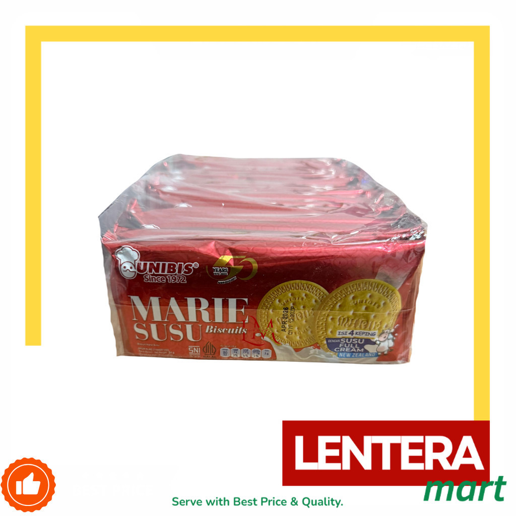 

Unibis Marie Susu Biscuits 1 Pak isi 10 pcs x 24gr LenteraMart
