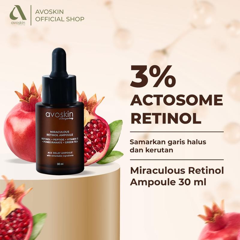 

Ampoule Avoskin Miraculous Retinol 30ml-Anti Aging & Samarkan Kerutan