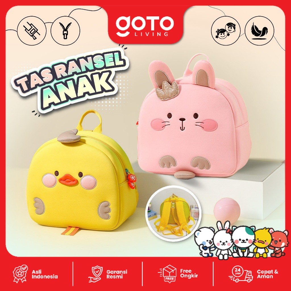 Goto Loli Backpack Mini Tas Sekolah Paud Ransel Anak Karakter