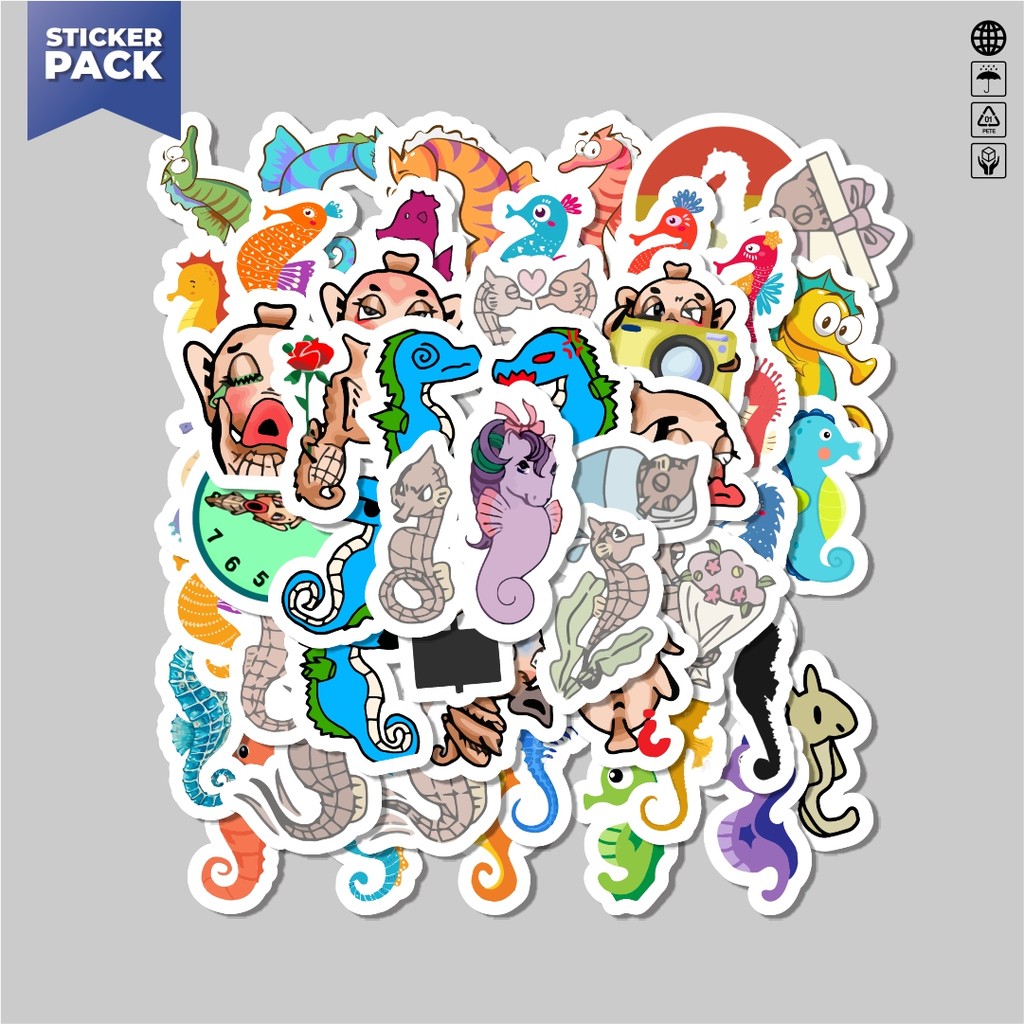 

[100PCS]Stiker Pack Sticker Hewan Kuda Laut Aesthetic Vinyl Anti Air Dekorasi Sticker Laptop Buku Journal Koper Helm Casing HP Gitar Helm Skateboard