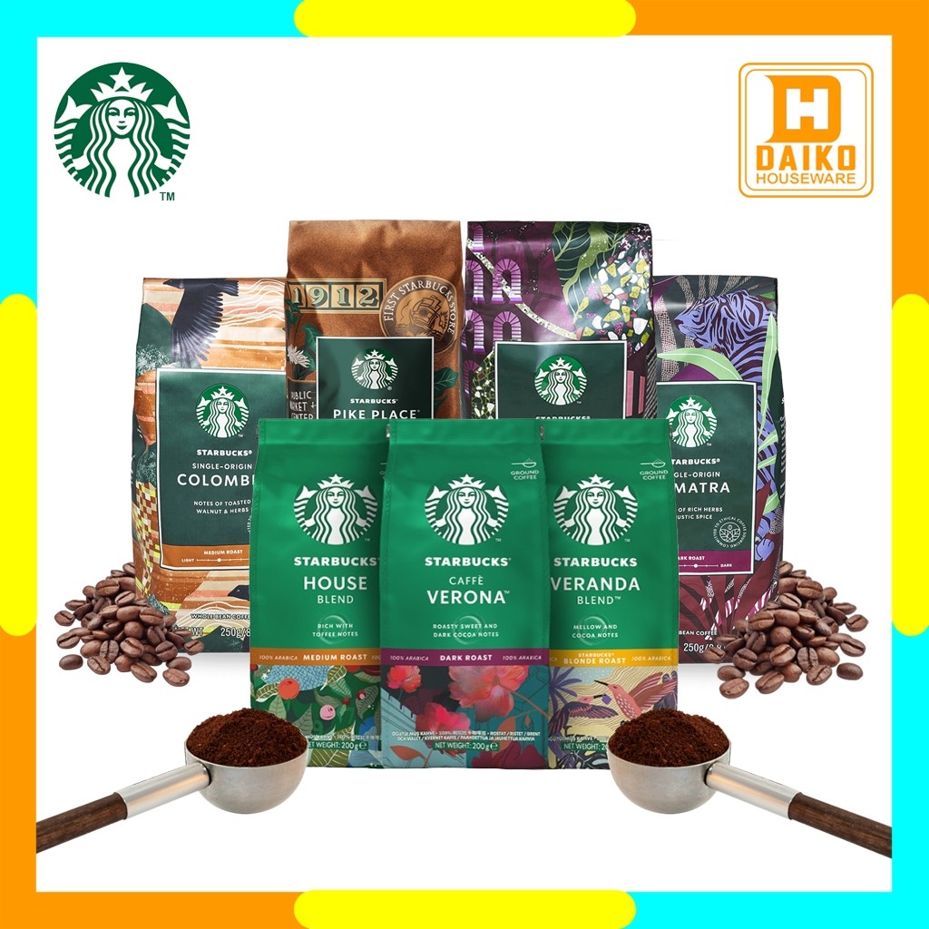 

Kopi Starbucks Whole Bean and Ground Coffee Bag Blonde Medium Dark Roast - Kopi Biji dan Kopi Bubuk